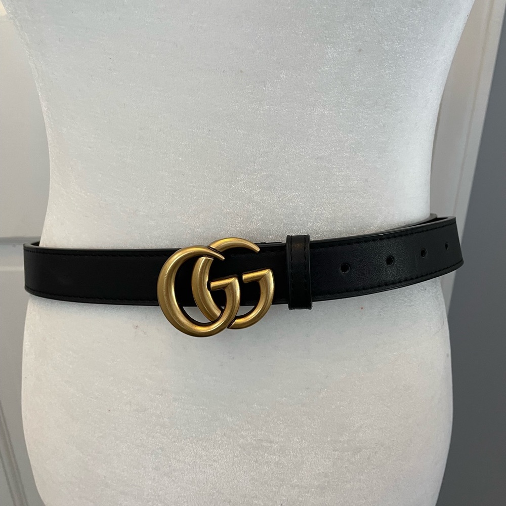 Gucci Black Belt Gold Hardware size 100